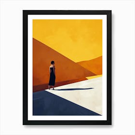 Woman In The Desert, Minimalism 1 Art Print