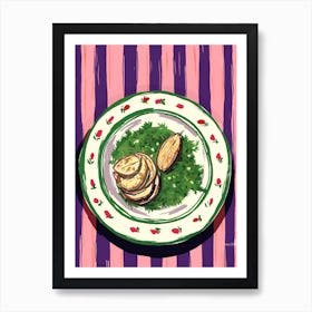 A Plate Of Figs, Top View Food Illustration 4 Art Print