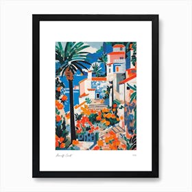 Amalfi Coast Matisse Style, Italy 4 Watercolour Travel Poster Art Print