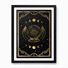 Gold Mystical Tarot: Magic ball Art Print