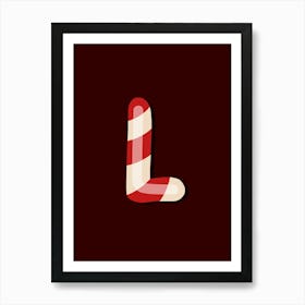 Candy Cane Christmas Letters Living Room Holiday Display 12 Art Print