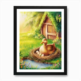 Duck In The Nest 1 Art Print