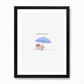 Cat Under The Umbrella Art Print