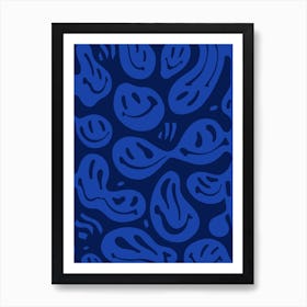 Melted Happiness Cool Blue Art Print