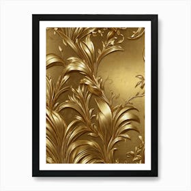 Gold Leaf Wallpaper Art Print