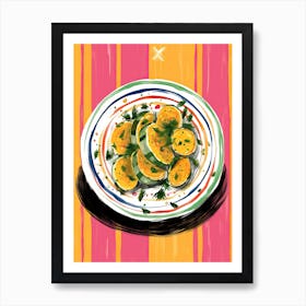 A Plate Of Pumpkins, Autumn Food Illustration Top View 43 Art Print