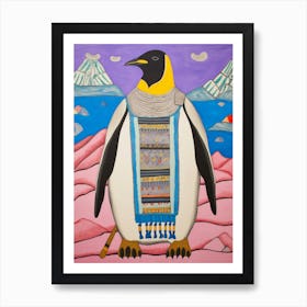 Maximalist Animal Painting Emperor Penguin Art Print