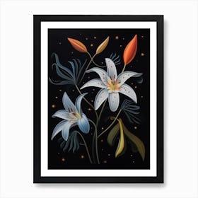 Lily 2 Hilma Af Klint Inspired Flower Illustration Art Print