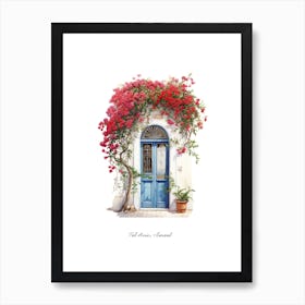 Tel Aviv, Israel   Mediterranean Doors Watercolour Painting 1 Poster Art Print