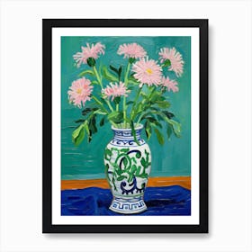 Flowers In A Vase Still Life Painting Asters 5 Art Print