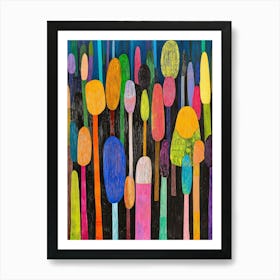 Colorful Sticks, Acrylic On Canvas Poster