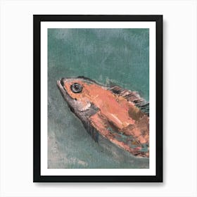 Clever Fish, 60*80 fragment, oil on canvas Art Print