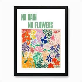 No Rain No Flowers Poster Flowers Painting Matisse Style 7 Art Print