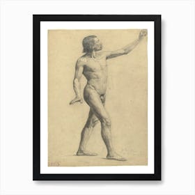 Male Academy Nude In Motion, Gustav Klimt Art Print