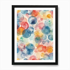 Watercolor Bubbles 3 Art Print