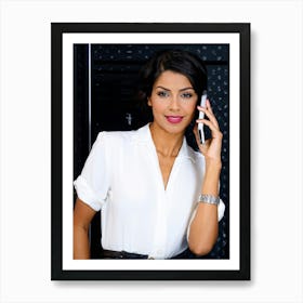 Business Woman On Cell Phone Art Print