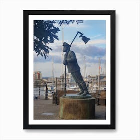 The old mariner statue at Swansea Marina Art Print