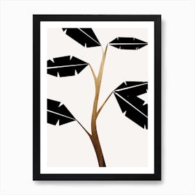 Banana Tree Black Art Print