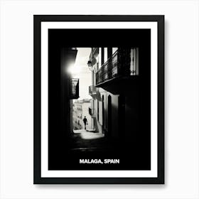 Poster Of Malaga, Spain, Mediterranean Black And White Photography Analogue 2 Art Print