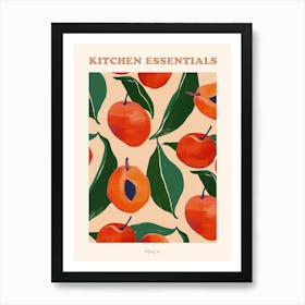 Peach Fruit Pattern Poster Affiche