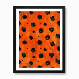 Orange Polka Dots 2 Art Print