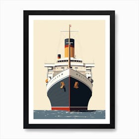 Titanic Ship Modern Minimalist Illustration 1 Art Print