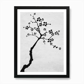 Cherry Tree Simple Geometric Nature Stencil 1 Art Print