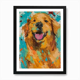 Golden Retriever Acrylic Painting 12 Art Print