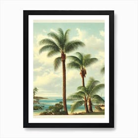 Fingal Bay Beach Australia Vintage Art Print