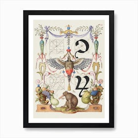 Guide For Constructing The Tironian Con And Orum From Mira Calligraphiae Monumenta, Joris Hoefnagel Art Print