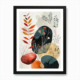 'Rocks And Leaves' Art Print