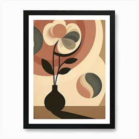 Abstract Flower In A Vase In Boho Art 1 Art Print