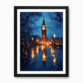 Fantasy Rainy Night In London 11 Art Print