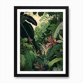 Serene Rainforest 4 Botanicals Art Print