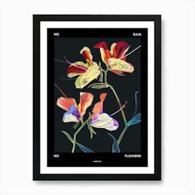 No Rain No Flowers Poster Sweet Pea 2 Art Print