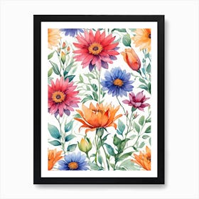 Watercolor Flowers 35 Art Print