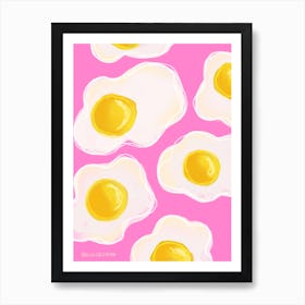 Fried Eggs Pink Art Print