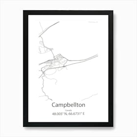 Campbellton,Canada Minimalist Map Art Print