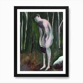 Forest Undresser - Male Nude Homoerotic Gay Art Man Adult Mature Explicit Painting Artwork Nature Art Print