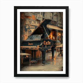 Cafe Piano Art Print