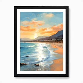 A Vibrant Painting Of Elafonisi Beach Crete Greece 3 Art Print