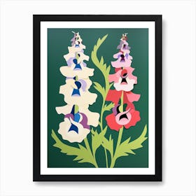 Cut Out Style Flower Art Delphinium 1 Art Print