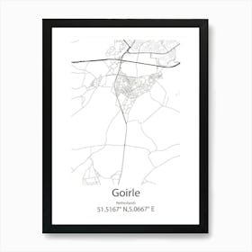 Goirle,Netherlands Minimalist Map Art Print