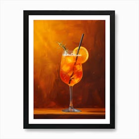 Cocktail With Orange And Rosemary 1 Art Print