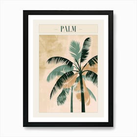 Palm Tree Minimal Japandi Illustration 1 Poster Art Print