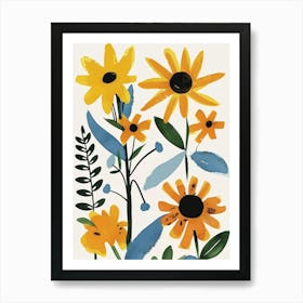 Painted Florals Black Eyed Susan 3 Art Print