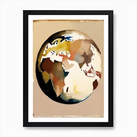 World Globe 1, Symbol Abstract Painting Art Print