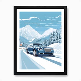 A Chrysler 300 In The Route Des Grandes Alpes Illustration 2 Art Print