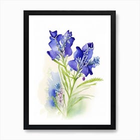 Bluebonnet Wildflower Watercolour Art Print