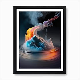 Boiling Water Waterscape Crayon 1 Art Print
